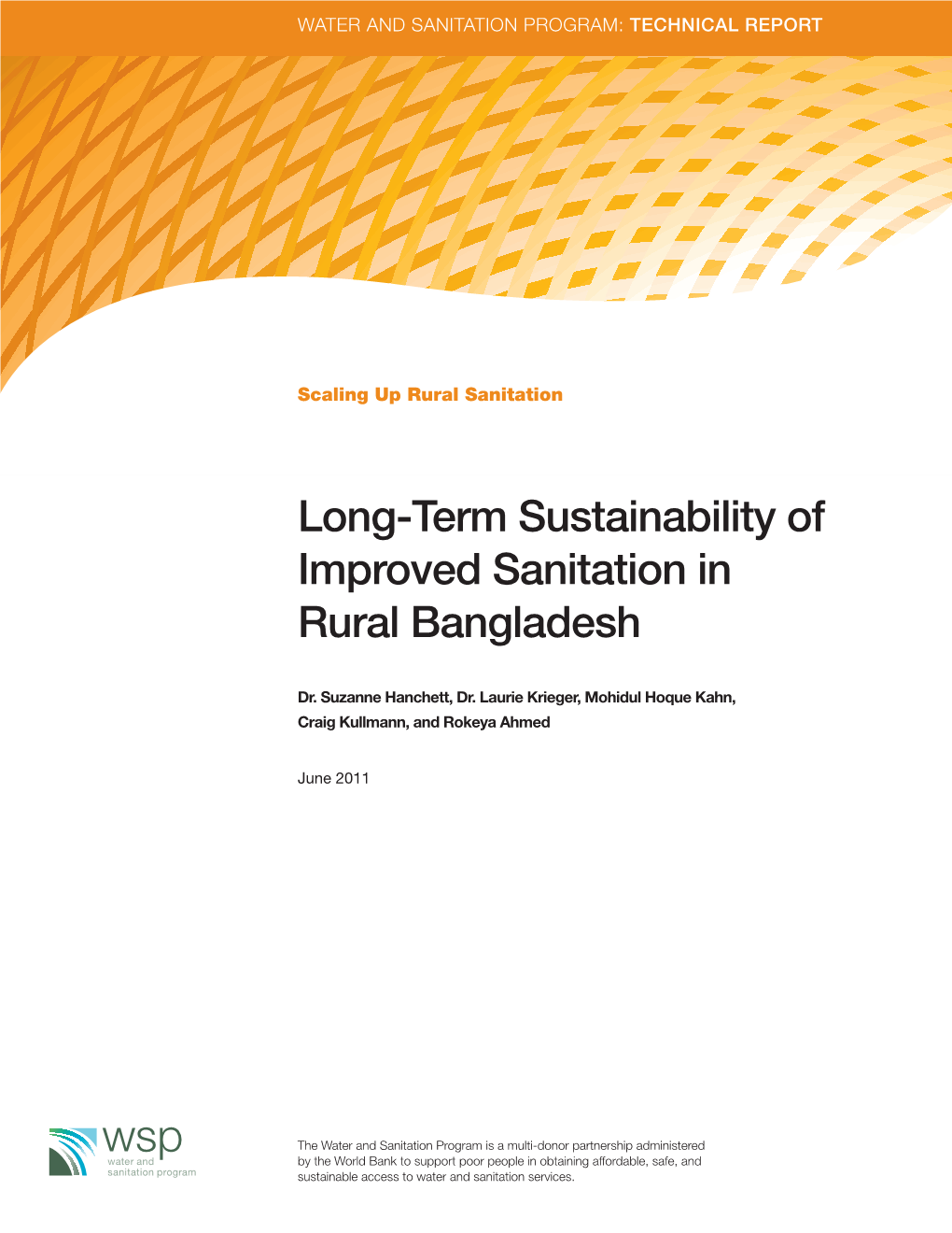 Long-Term Sustainability of Improved Sanitation in Rural Bangladesh