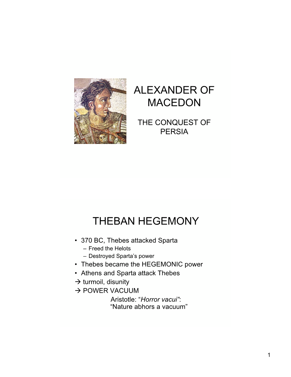 Alexander of Macedon Theban Hegemony