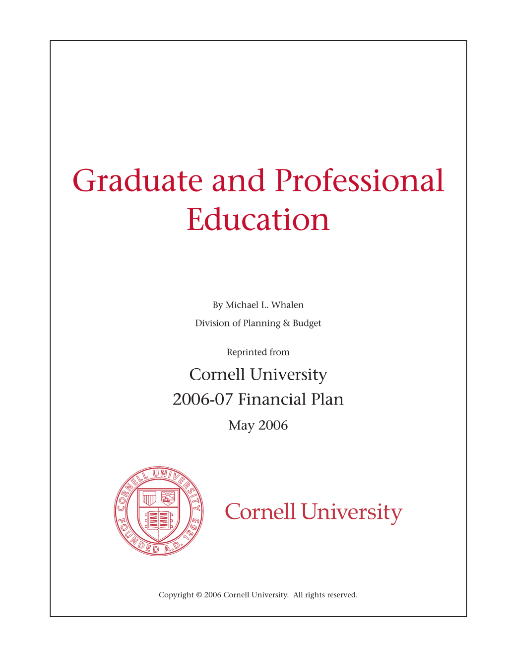 Graduate and Professional Education