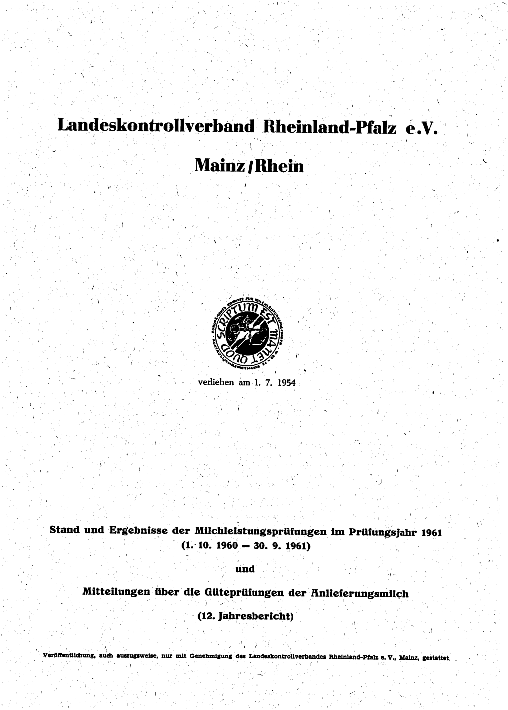 Jahresbericht 1961