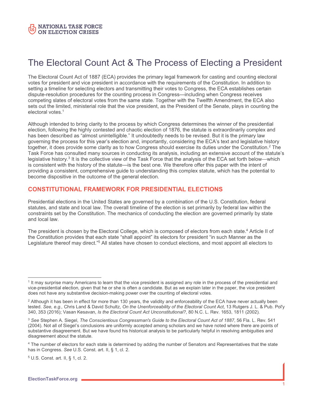 The Electoral Count Act & the Process of Electing a President