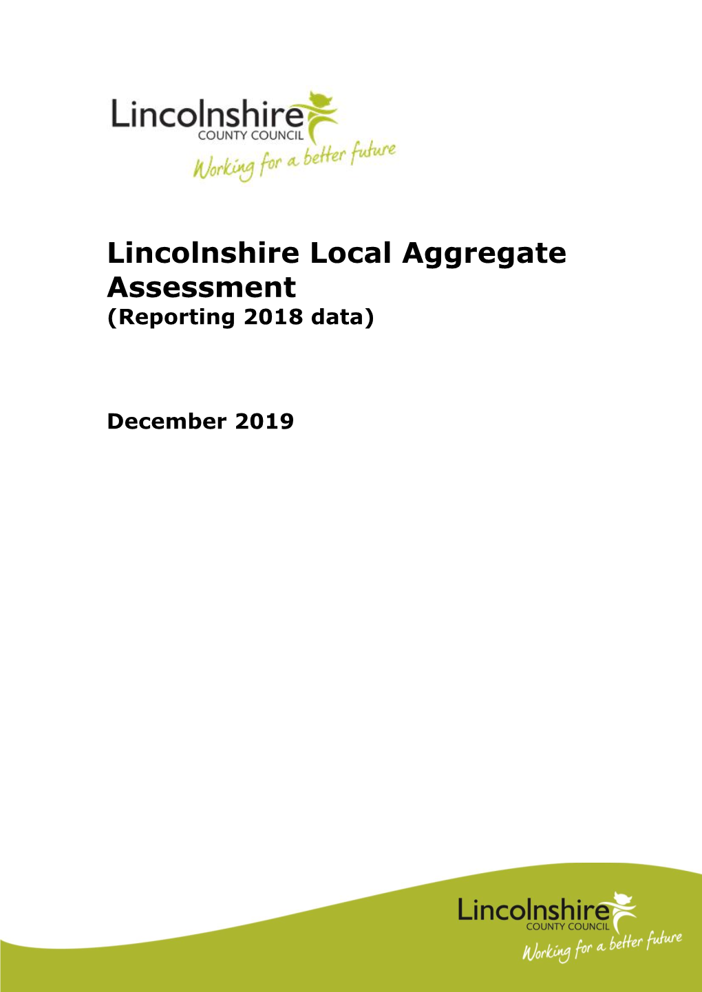 Local Aggregate Assessment (Reporting 2018 Data)