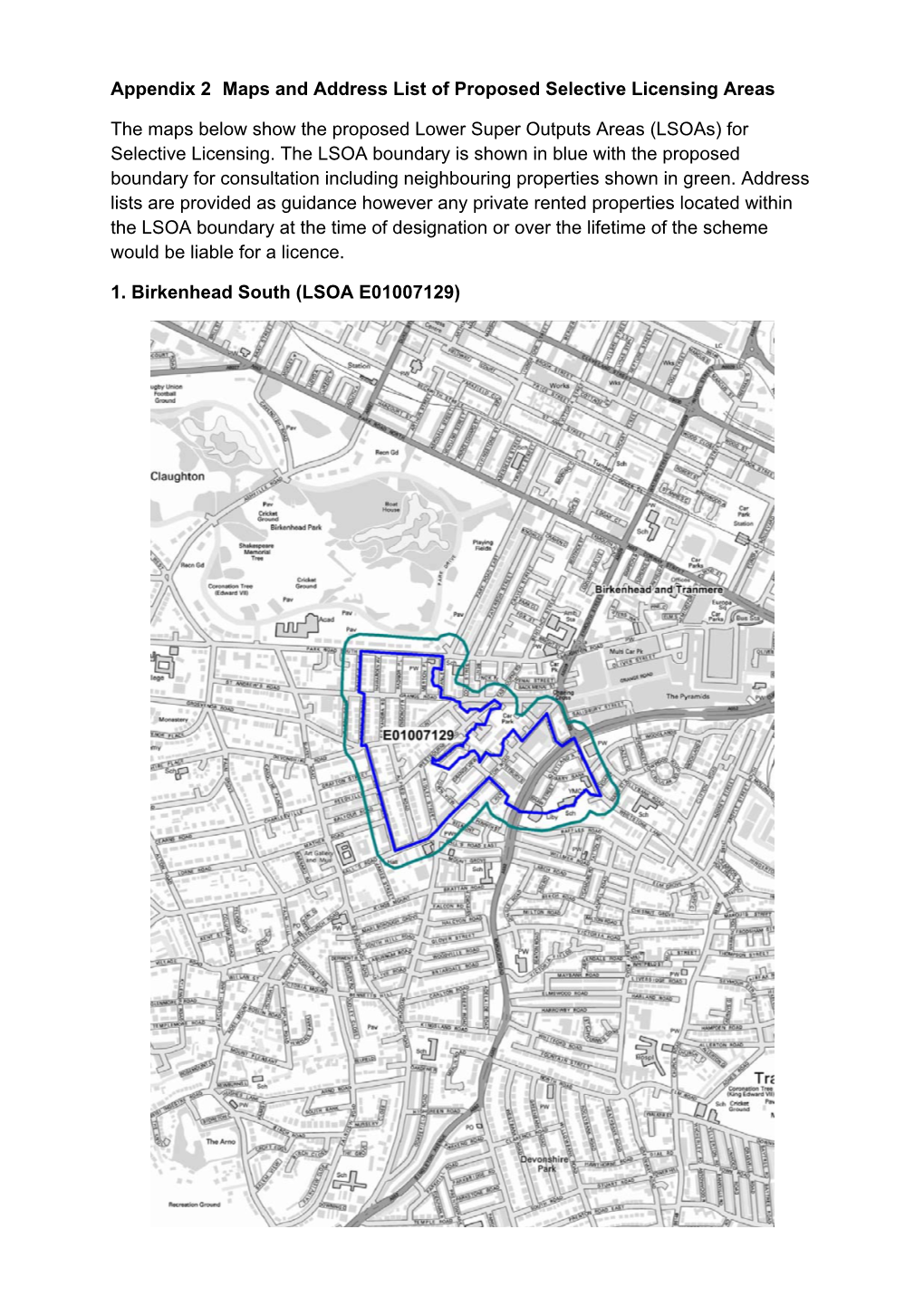 Appendix 2 Maps and Address List of Proposed Selective Licensing Areas