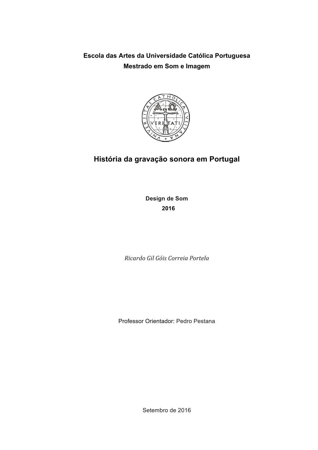 História Da Gravação Sonora Em Portugal