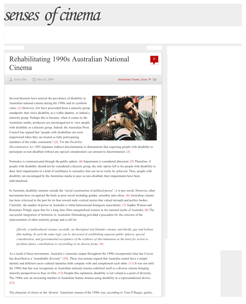 Rehabilitating 1990S Australian National Cinema | Senses of Cinema