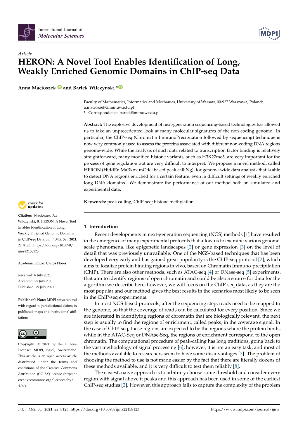 A Novel Tool Enables Identification of Long, Weakly Enriched Genomic