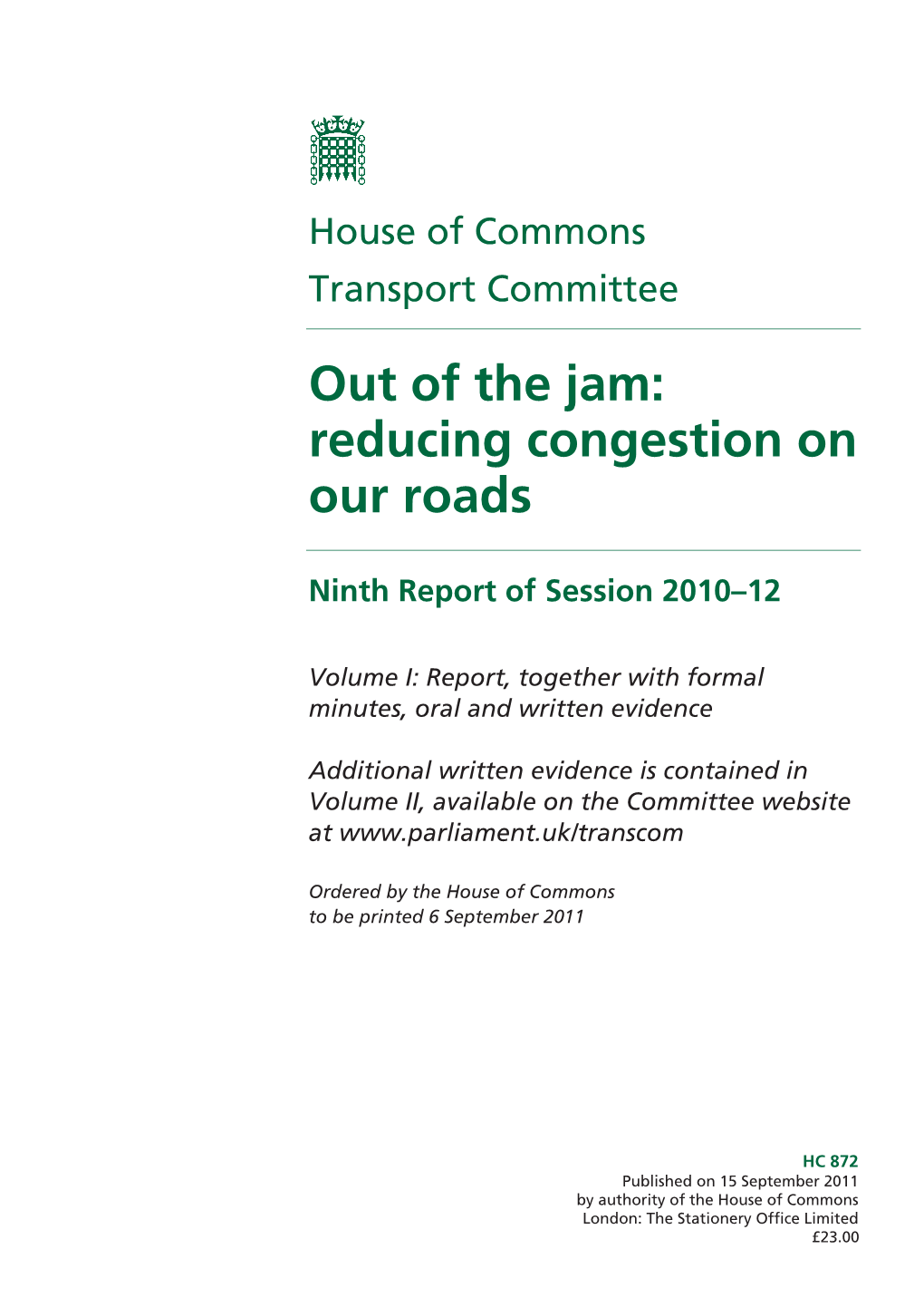 Reducing Congestion on Our Roads