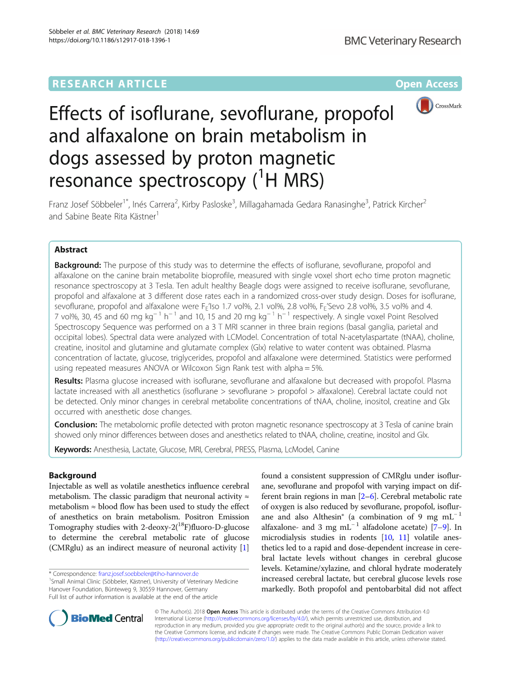 Effects of Isoflurane, Sevoflurane, Propofol and Alfaxalone on Brain