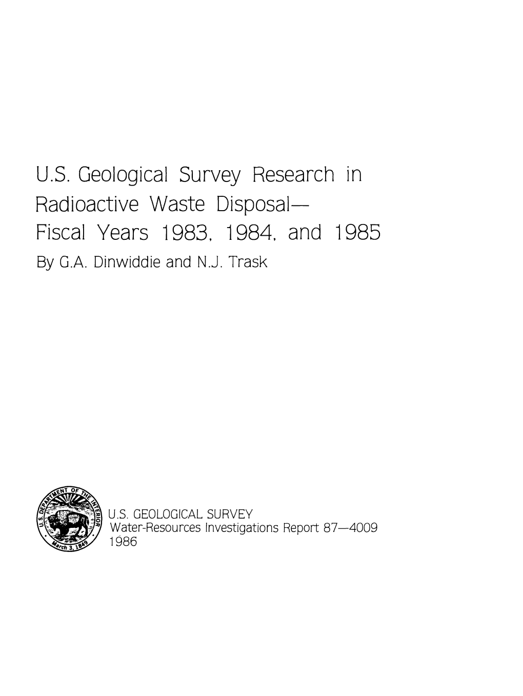US Geological Survey Research In