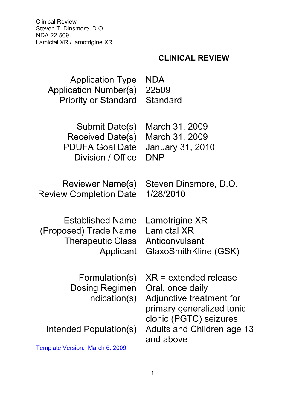 Lamictal XR/Lamotrigine XR Clinical Review