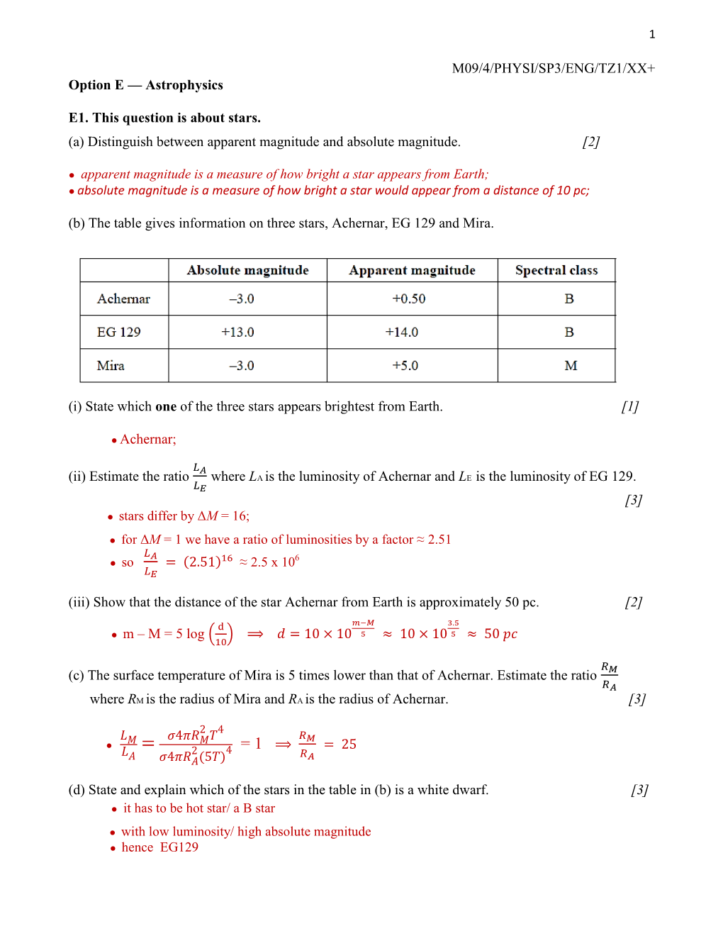 M09/4/PHYSI/SP3/ENG/TZ1/XX+ Option E — Astrophysics