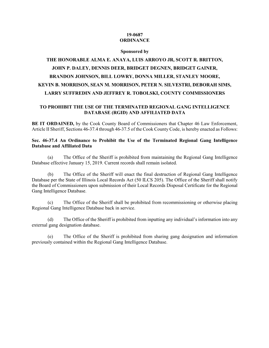 Ordinance No. 19-0687