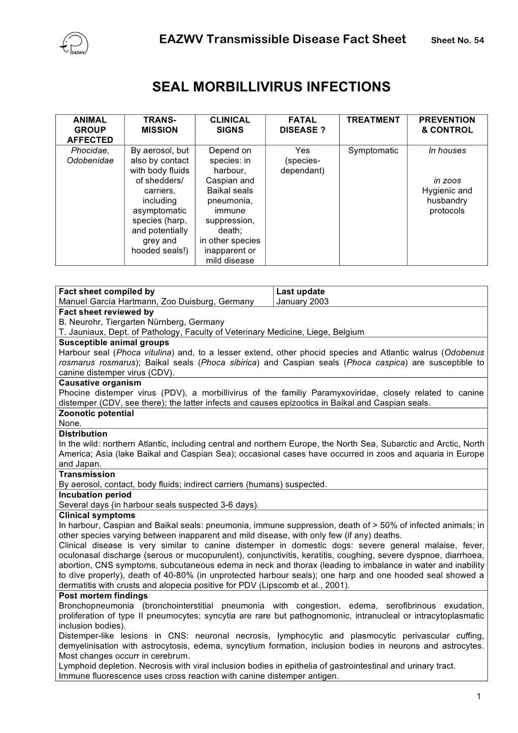 Seal Morbillivirus Infections