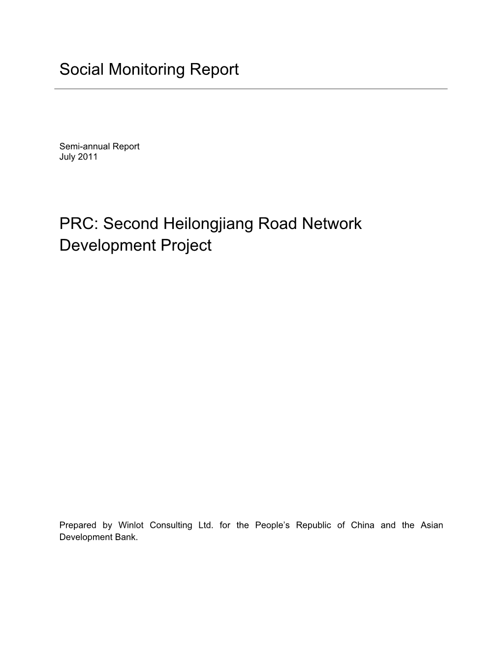 PRC: Second Heilongjiang Road Network Development Project