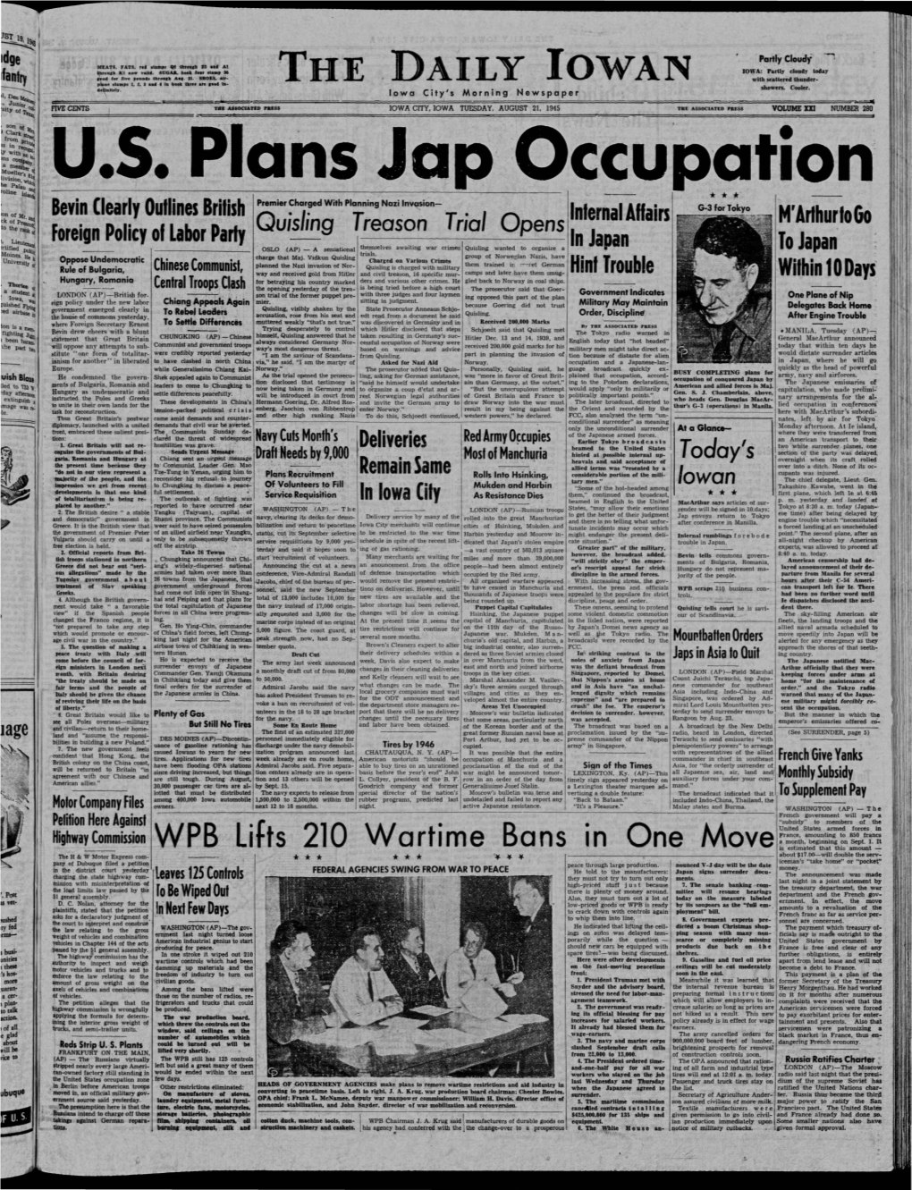 Daily Iowan (Iowa City, Iowa), 1945-08-21