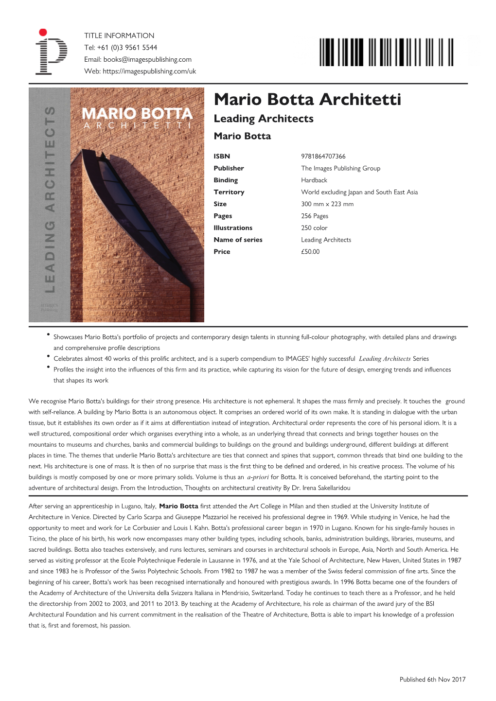 Mario Botta Architetti Datasheet