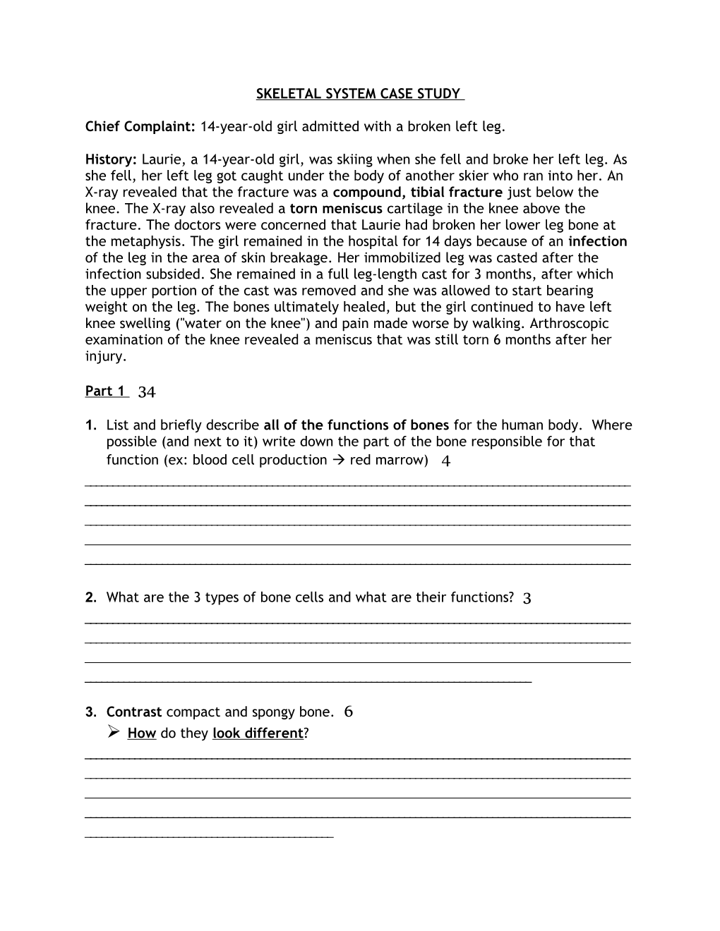 Skeletal System Case Study