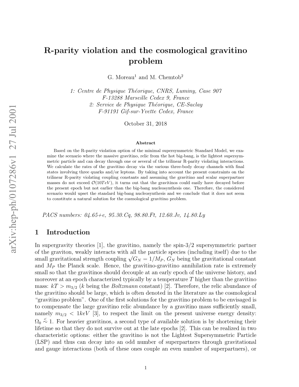 R-Parity Violation and the Cosmological Gravitino Problem