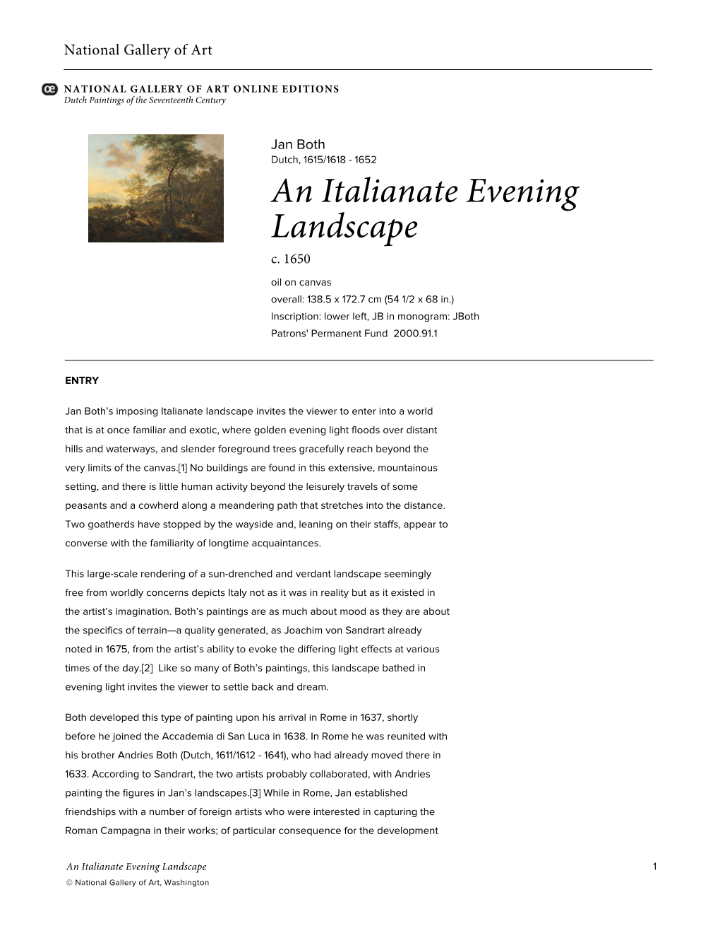 An Italianate Evening Landscape C