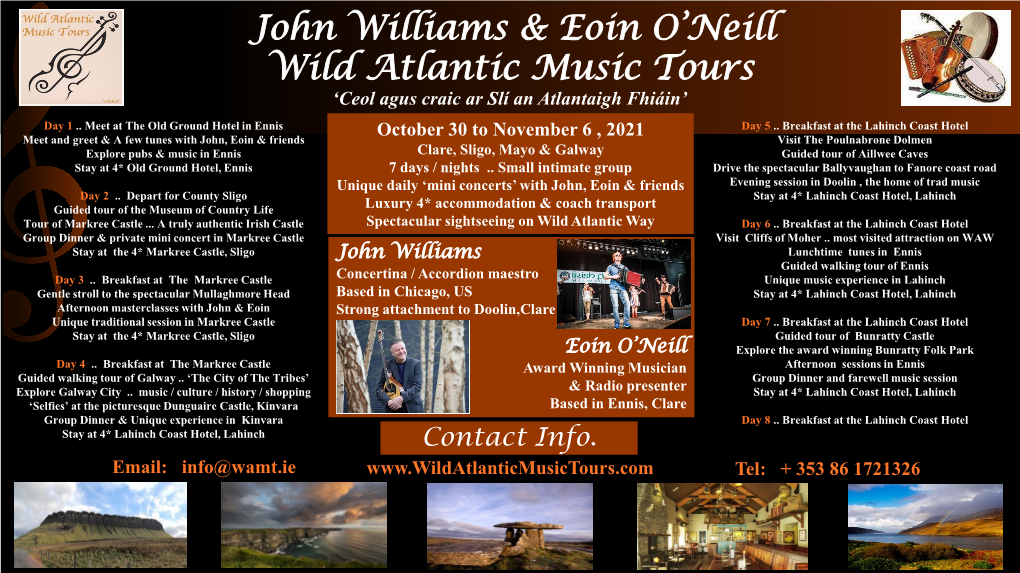 John Williams & Eoin O'neill Wild Atlantic Music Tours