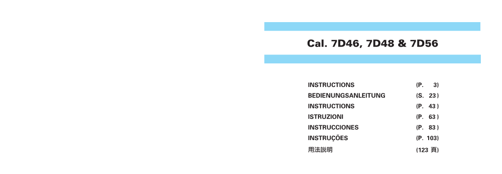 Cal. 7D46, 7D48 & 7D56