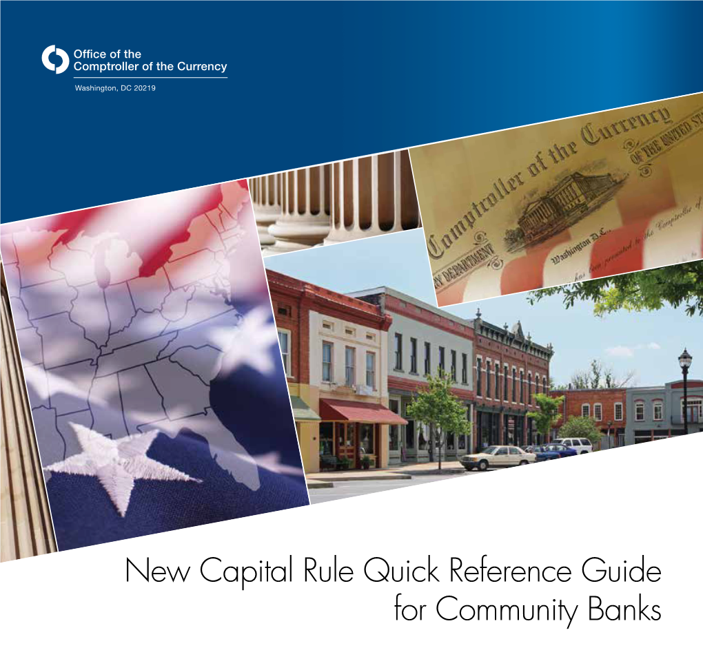 OCC New Capital Rule Quick Reference Guide for Community
