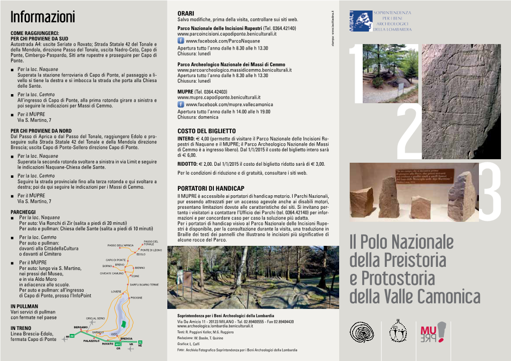 Il Polo Nazionale Della Preistoria E Protostoria Della Valle Camonica