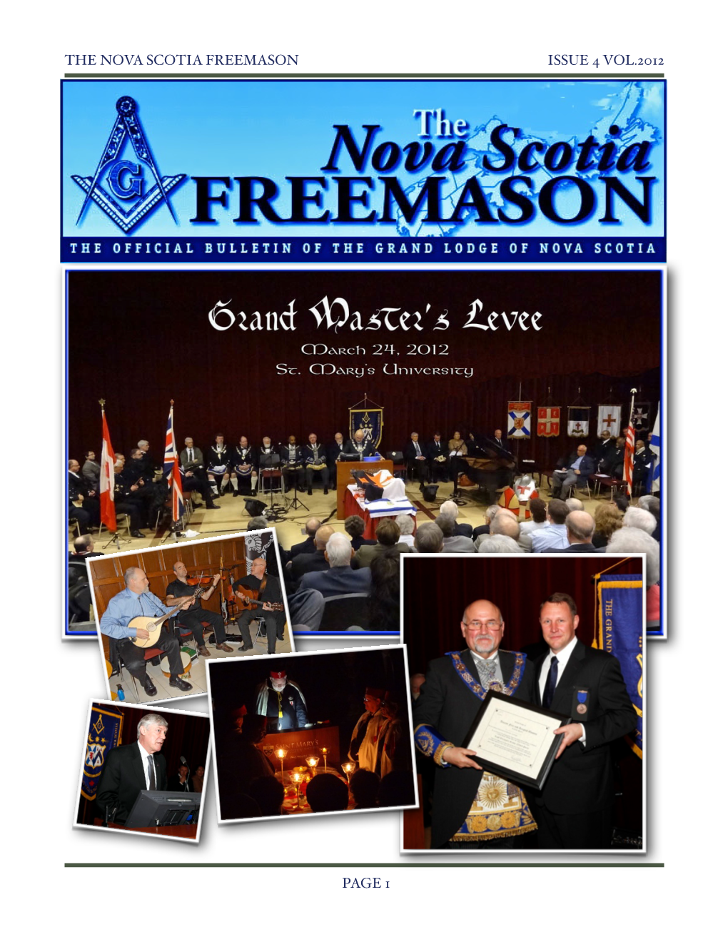 The Nova Scotia Freemason Issue 4 Vol.2012 Page 1