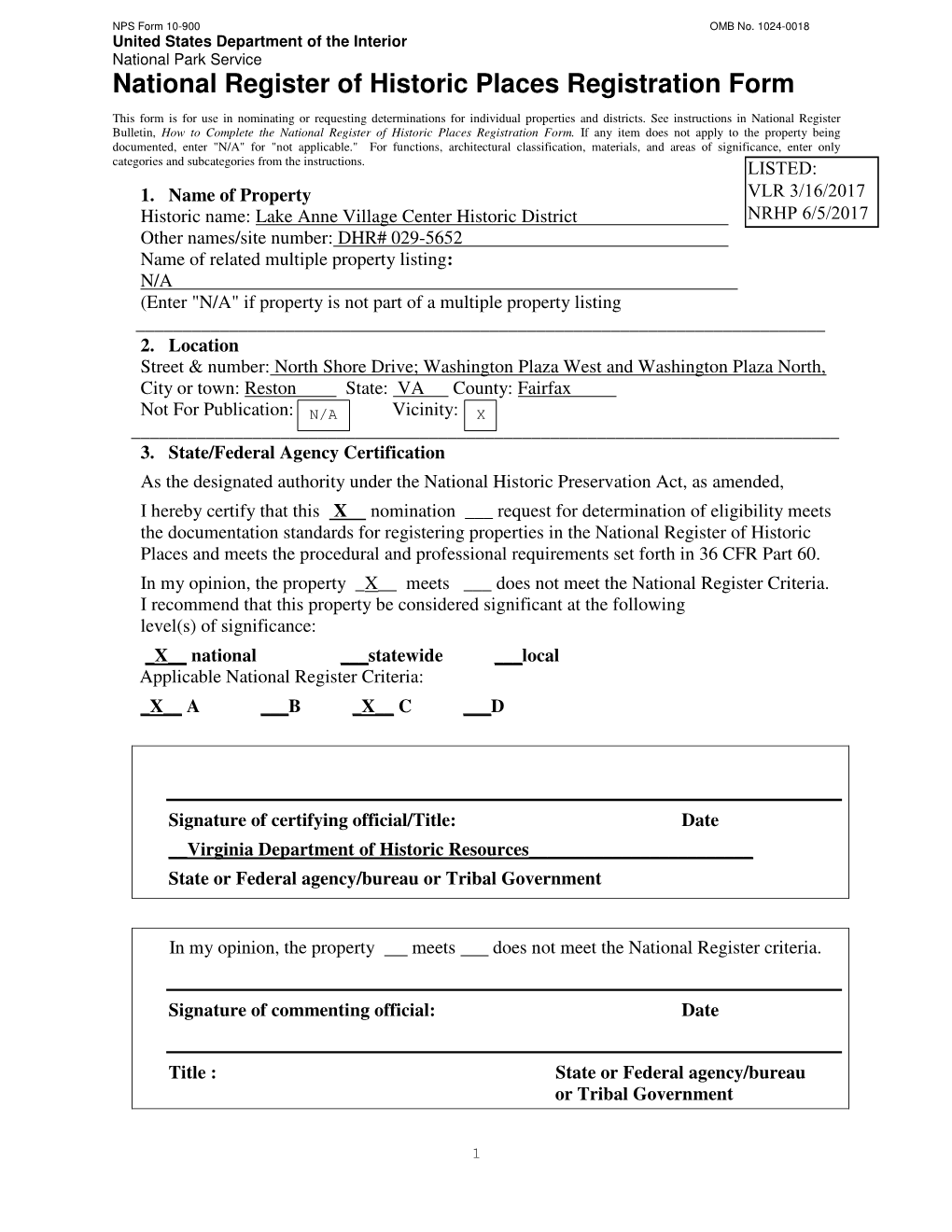 National Register of Historic Places Registration Form