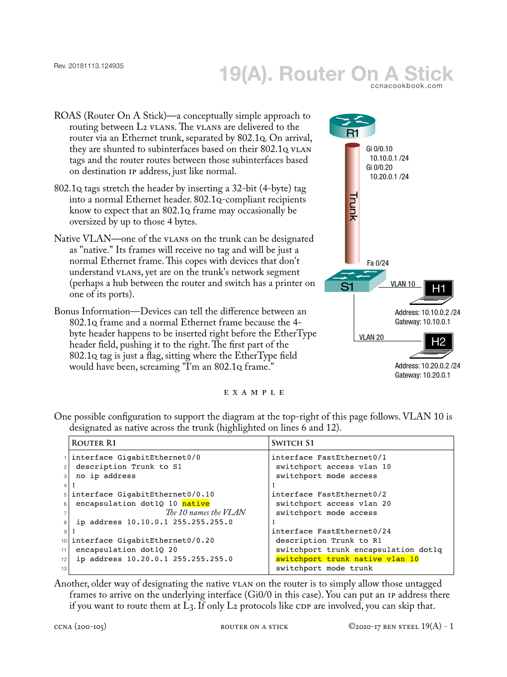 19(A). Router on a Stick Ccnacookbook .C Om