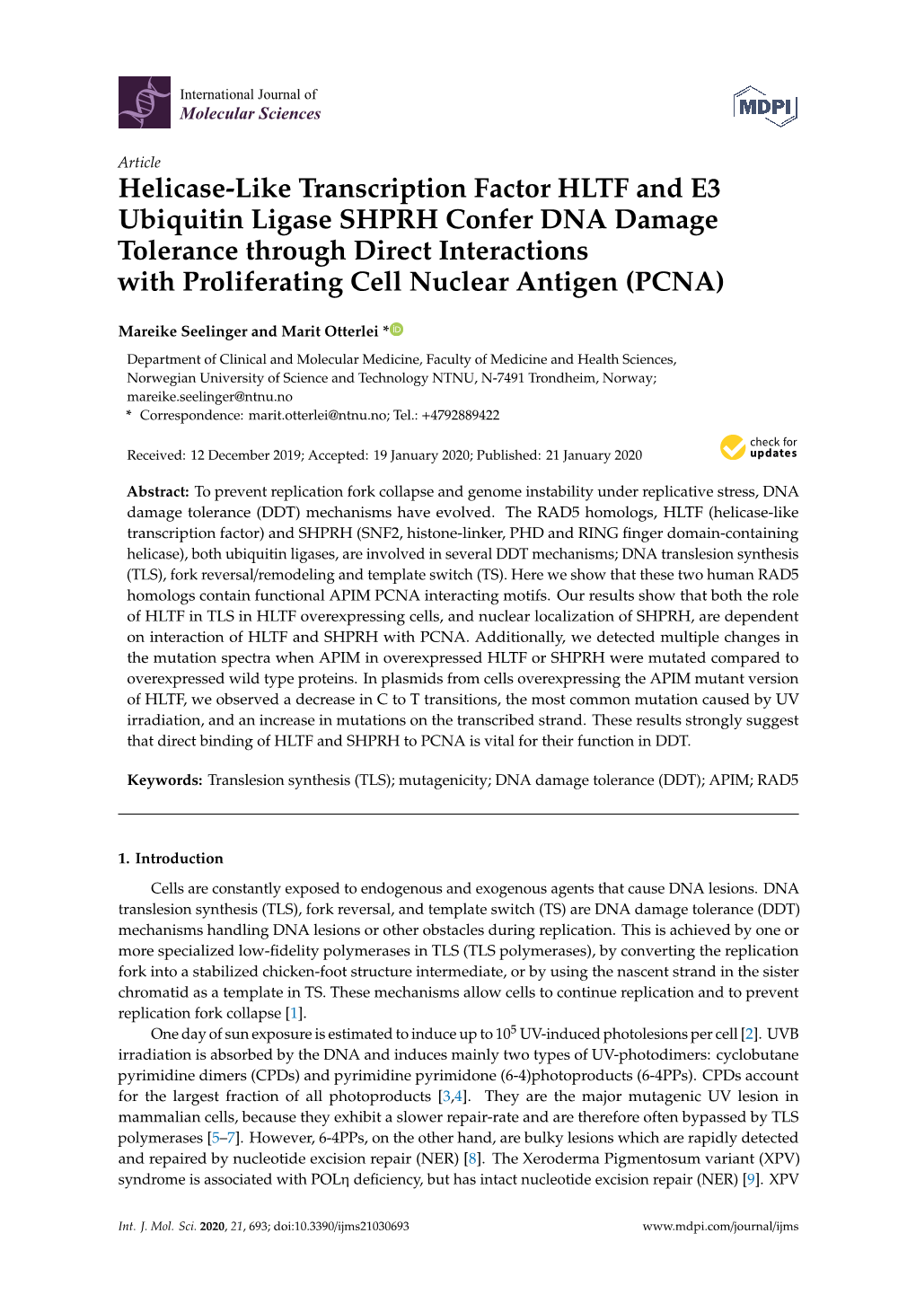 Helicase-Like Transcription Factor HLTF and E3 Ubiquitin Ligase