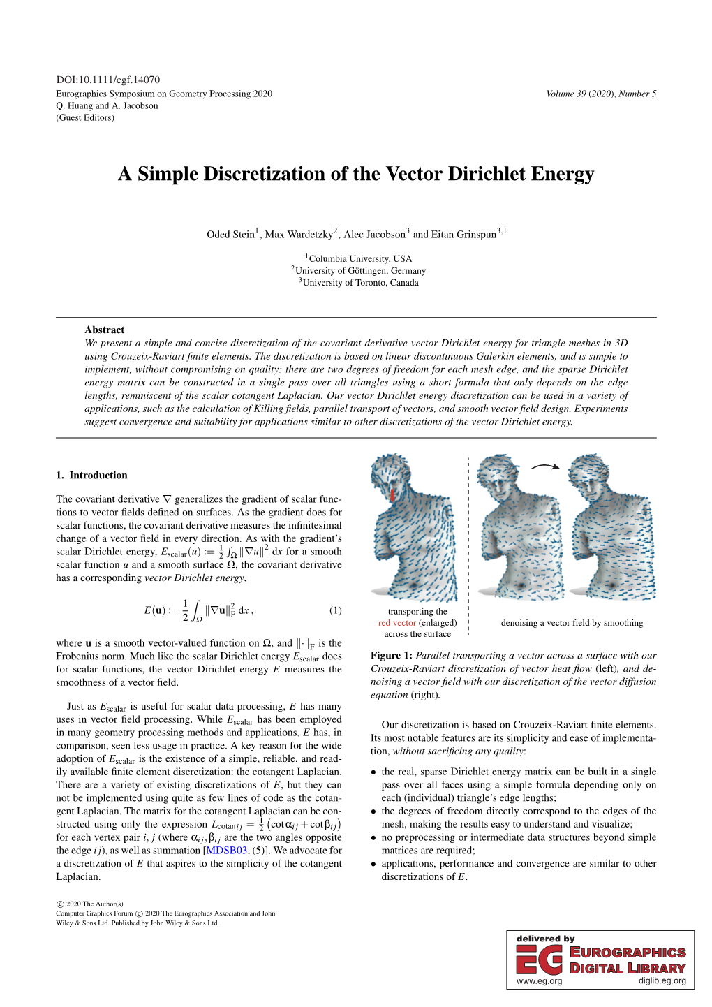 A Simple Discretization of the Vector Dirichlet Energy