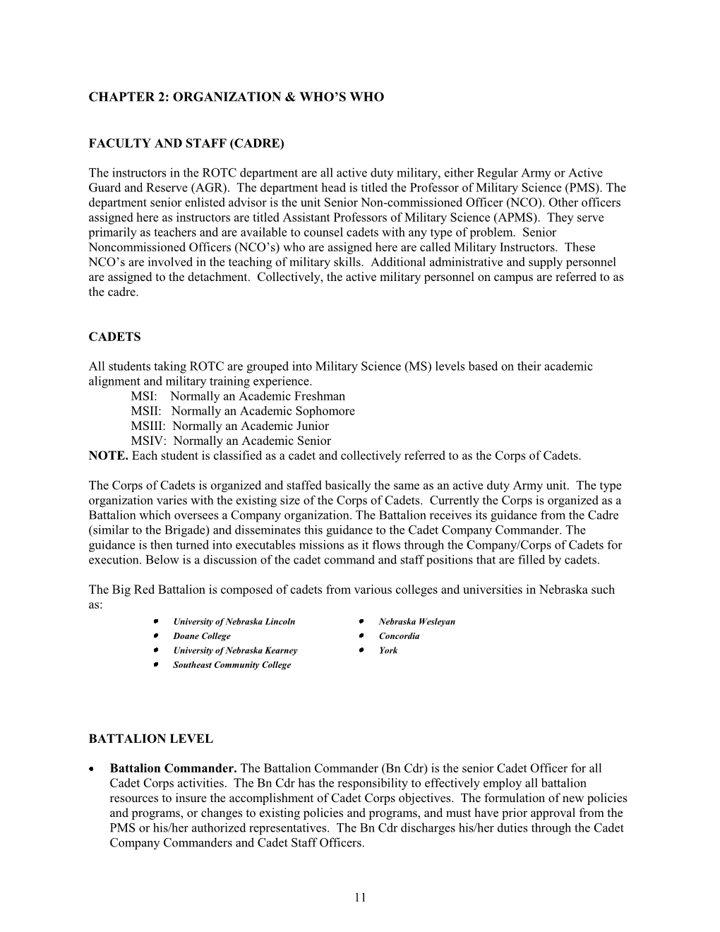 Chapter 2: Organization & Who’S Who