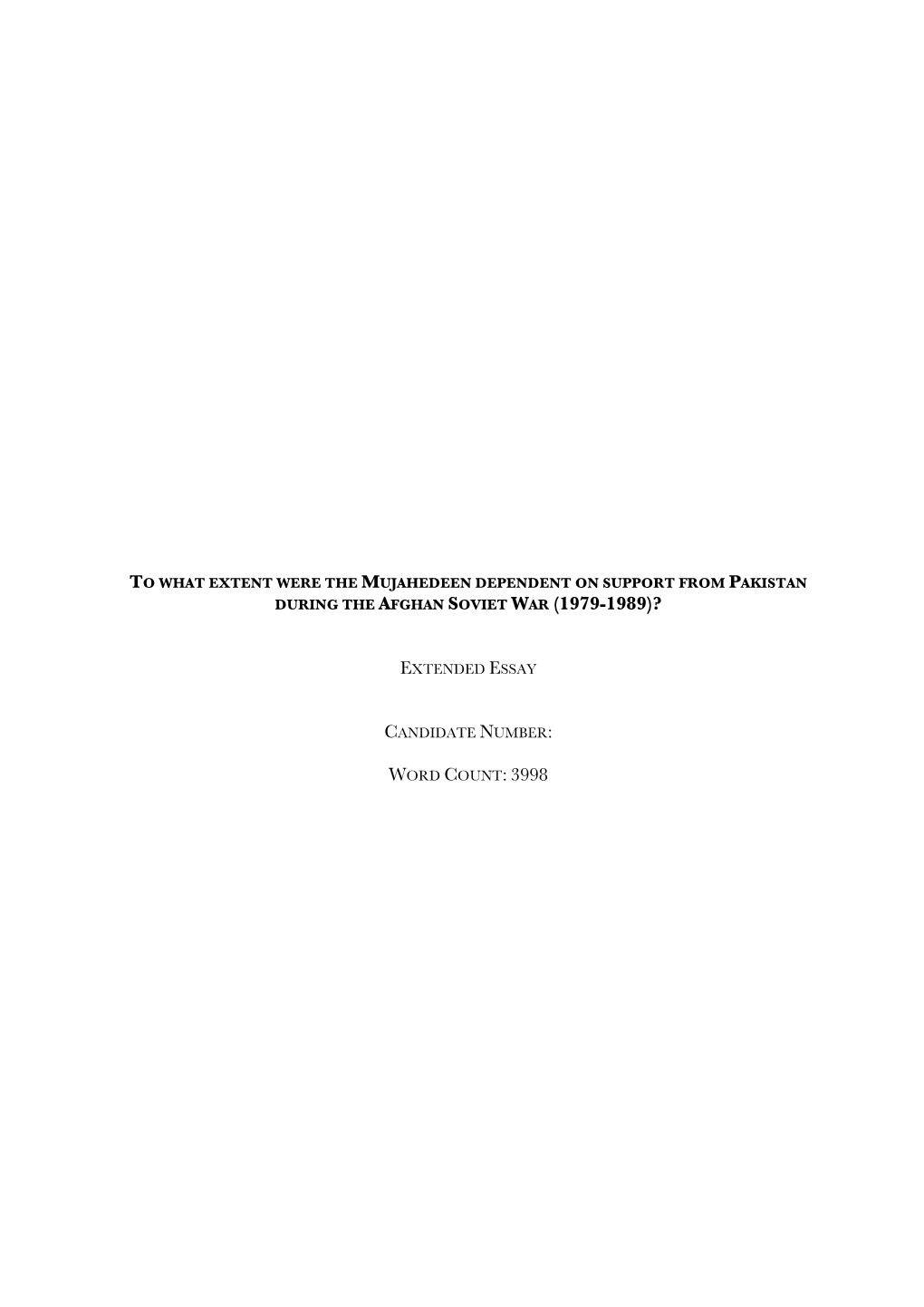 To What Extent Were the Mujahedeen Dependent on Support from Pakistan During the Afghan Soviet War (1979-1989)?