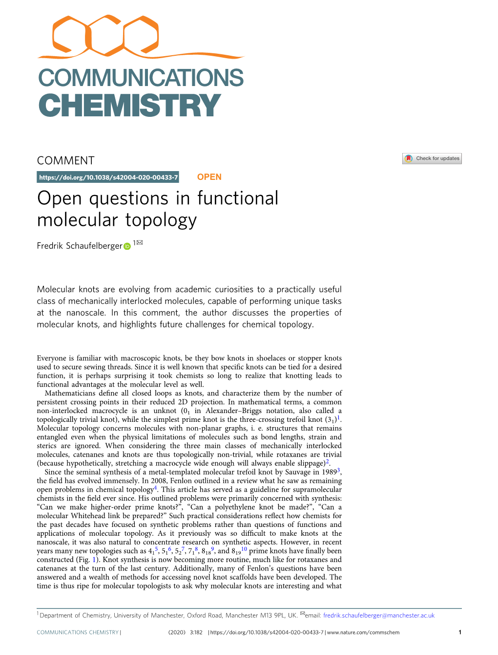 Open Questions in Functional Molecular Topology