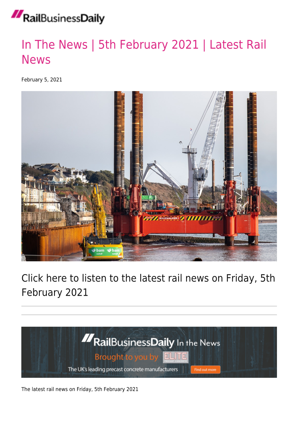 5Th February 2021 | Latest Rail News