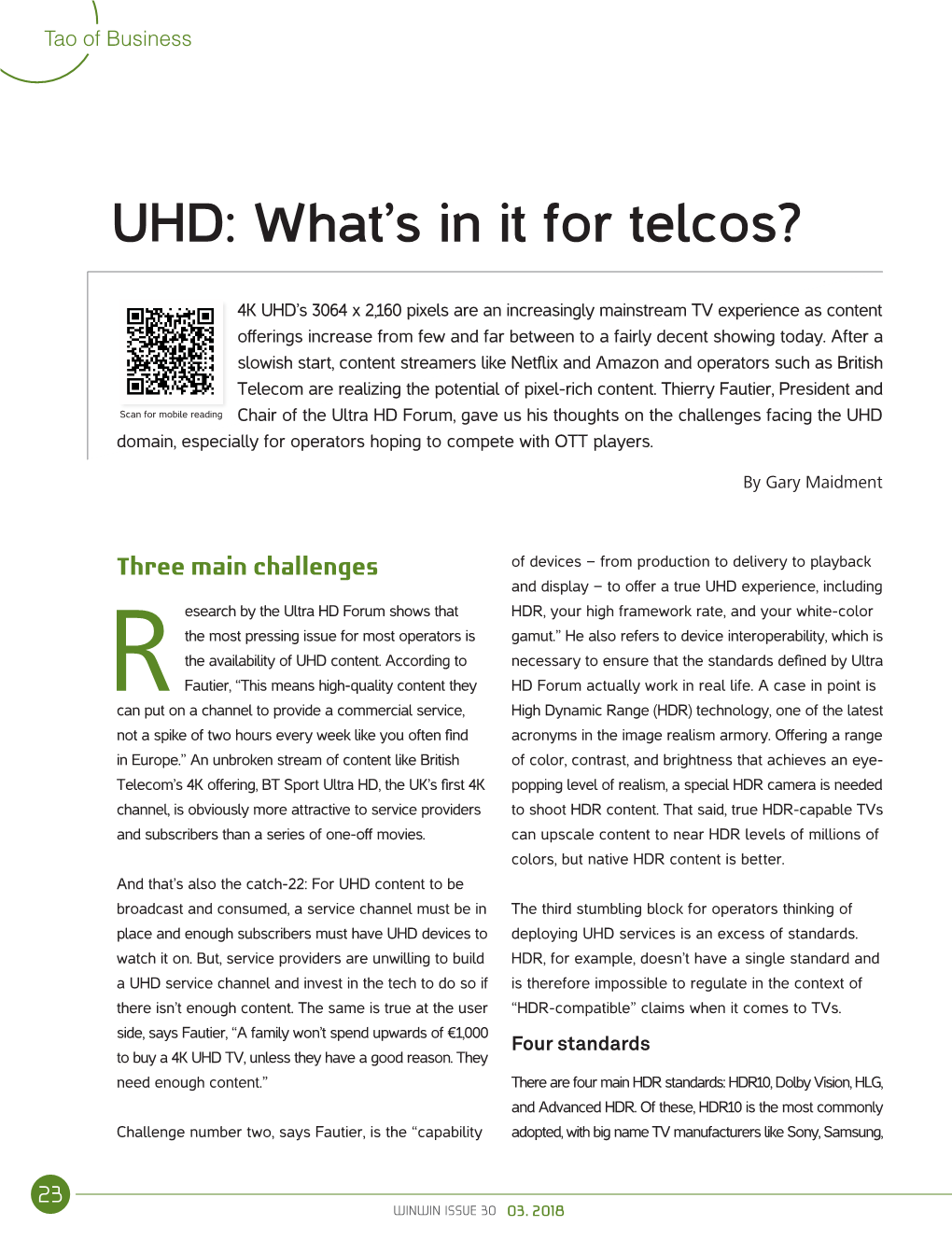 UHD: What's in It for Telcos?