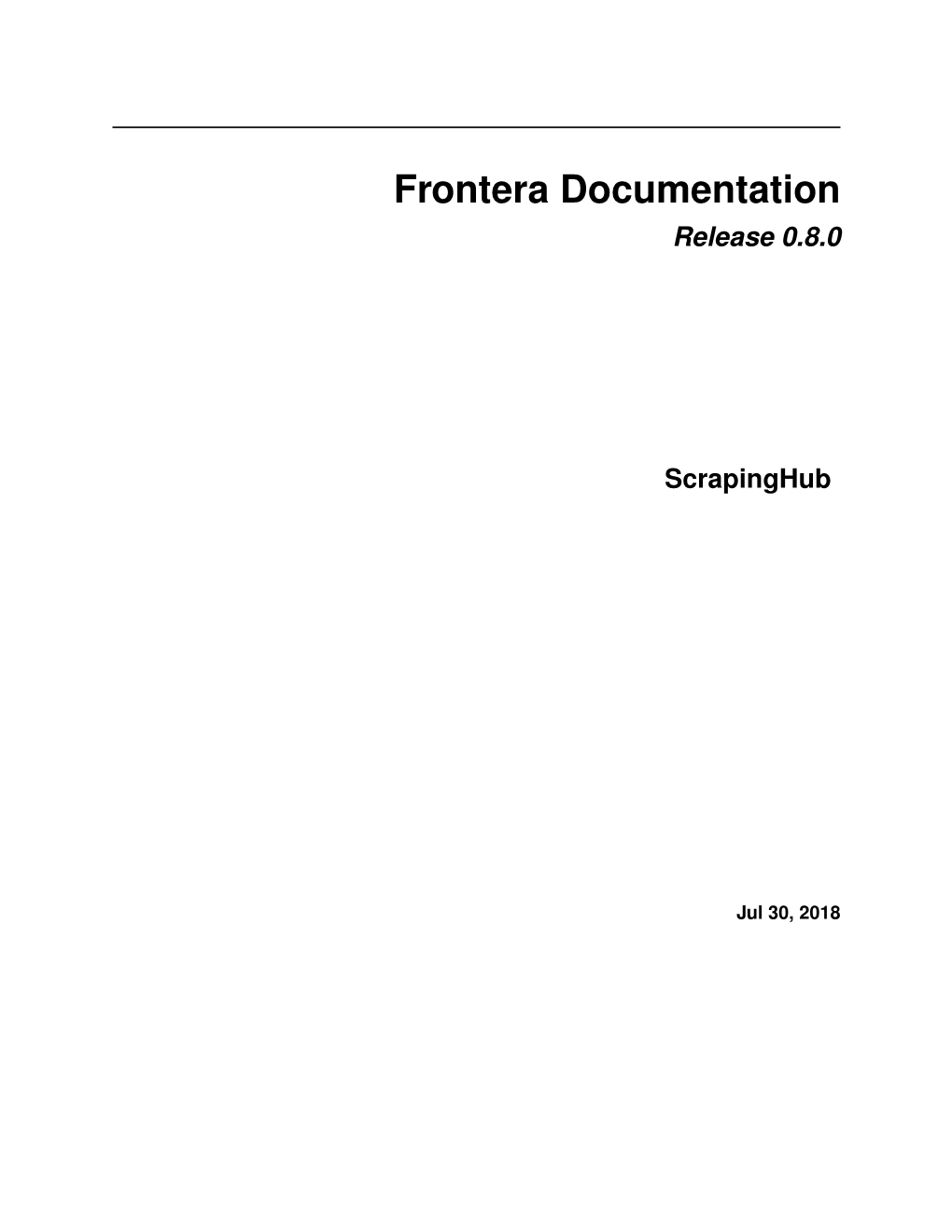 Frontera Documentation Release 0.8.0