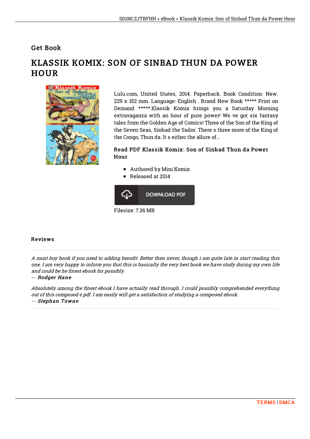 Read Doc \ Klassik Komix: Son of Sinbad Thun Da Power Hour