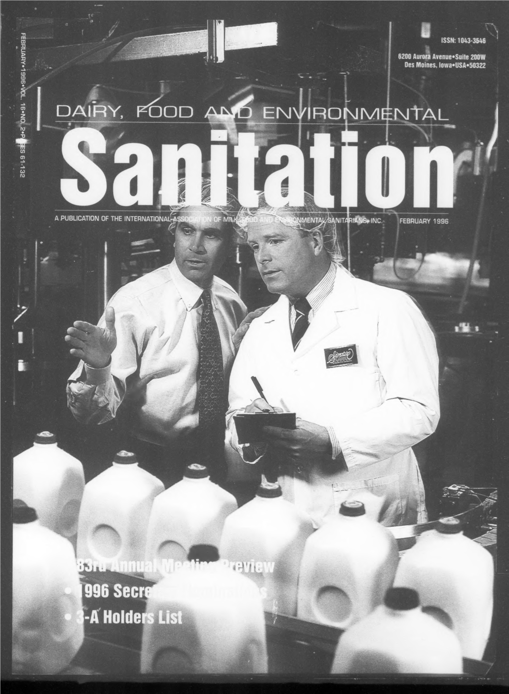 Dairy, Food and Environmental Sanitation 1996-02