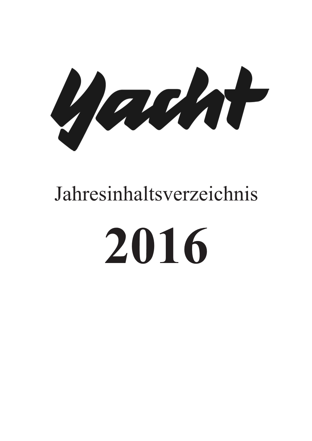 Jahresinhaltsverzeichnis 2016