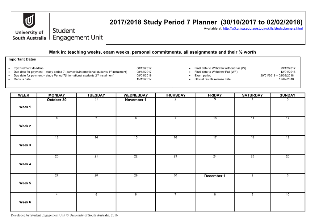 Developed by Student Engagement Unit University of South Australia, 2016 2