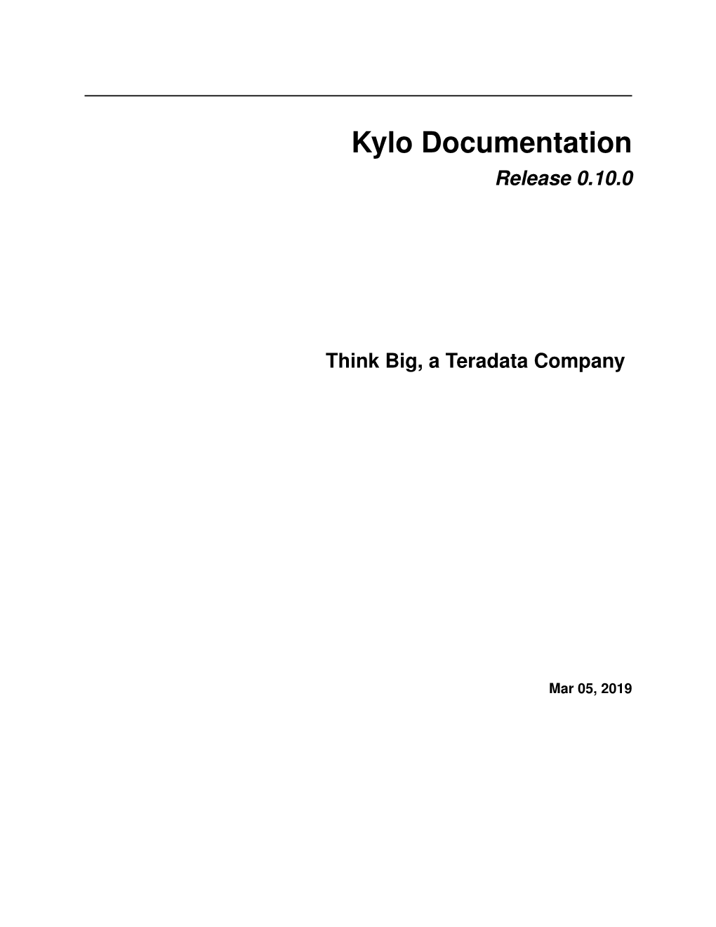 Kylo Documentation Release 0.10.0