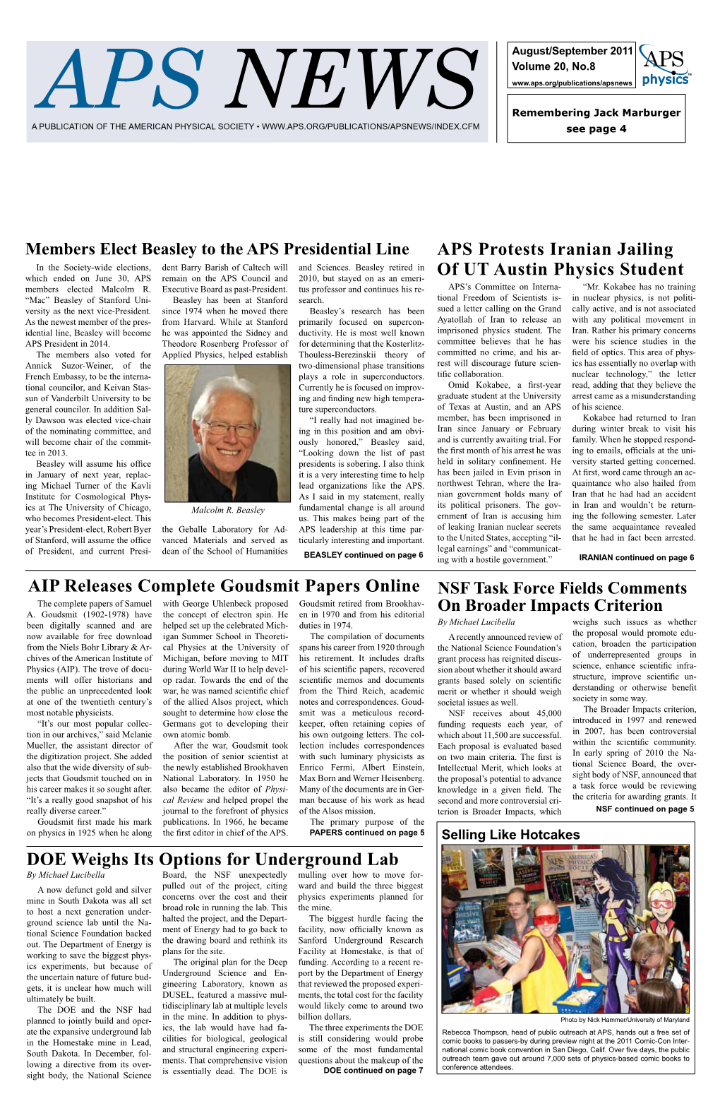 APS NEWS August/September 2011 • 3