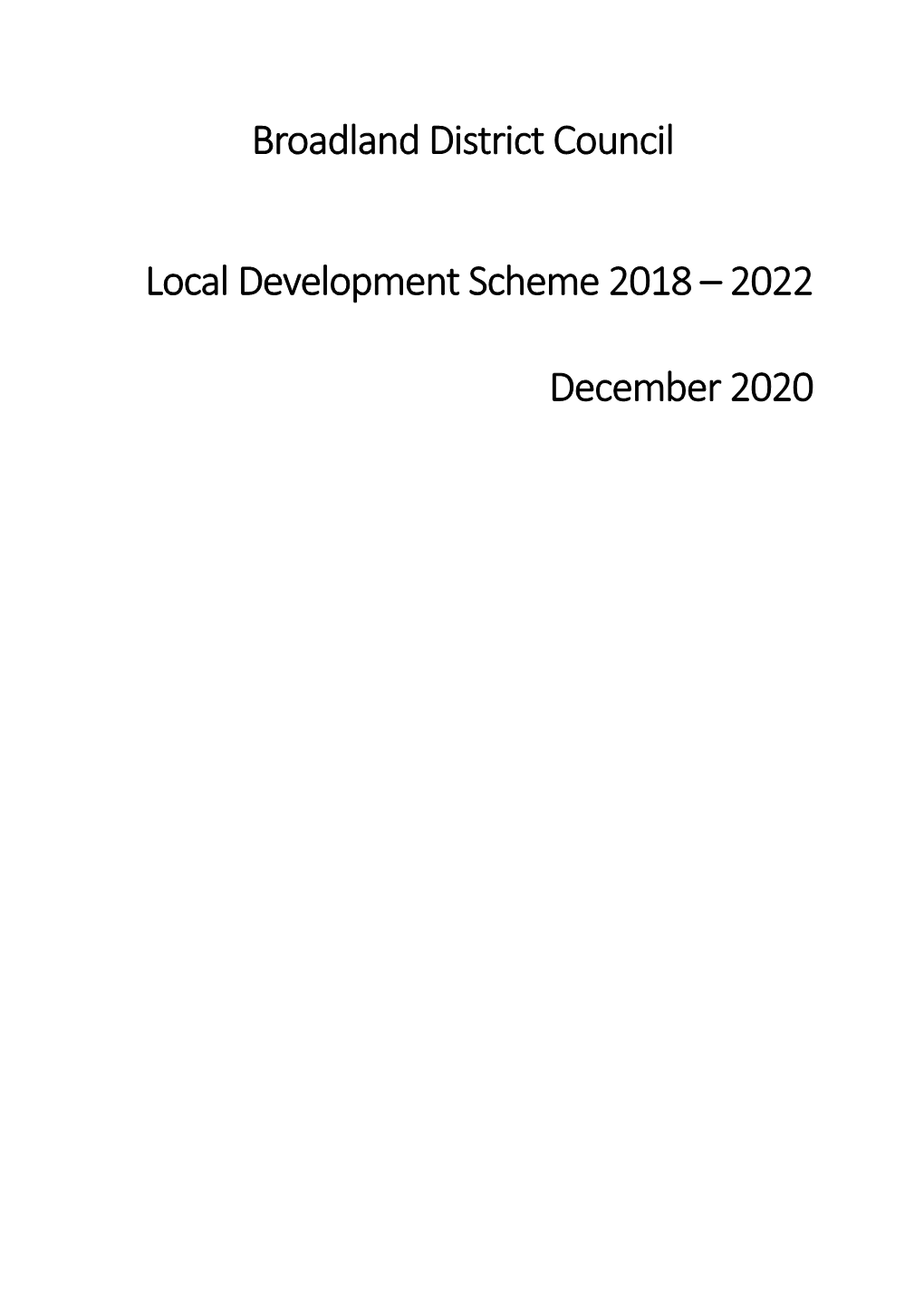 Local Development Scheme for Broadland