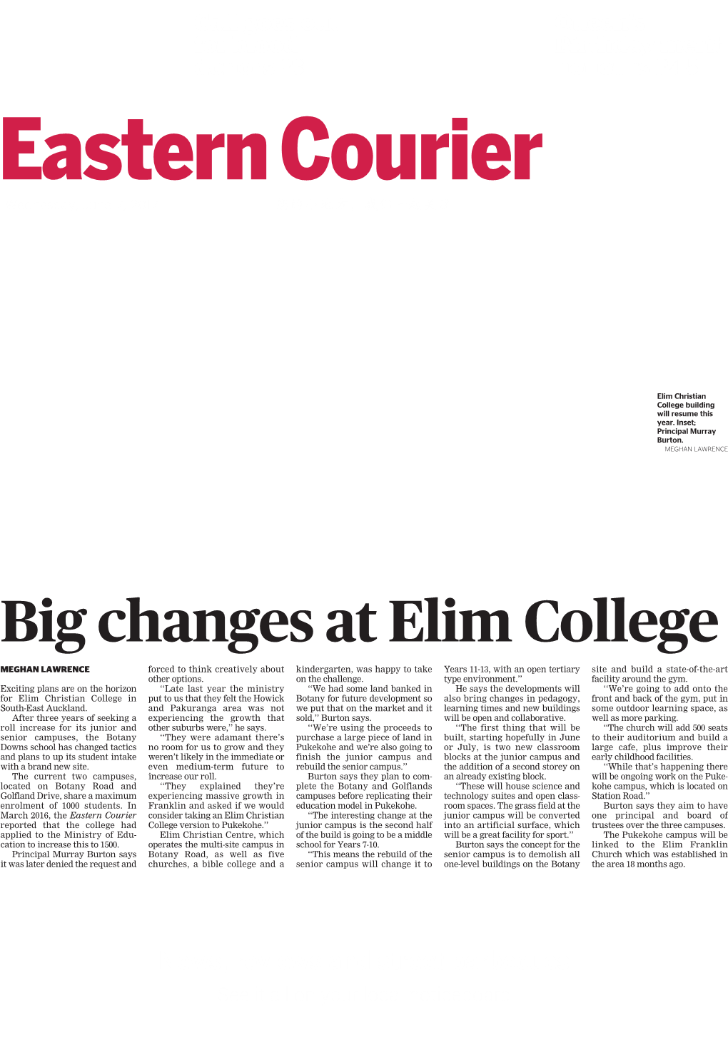 Big Changes at Elim College