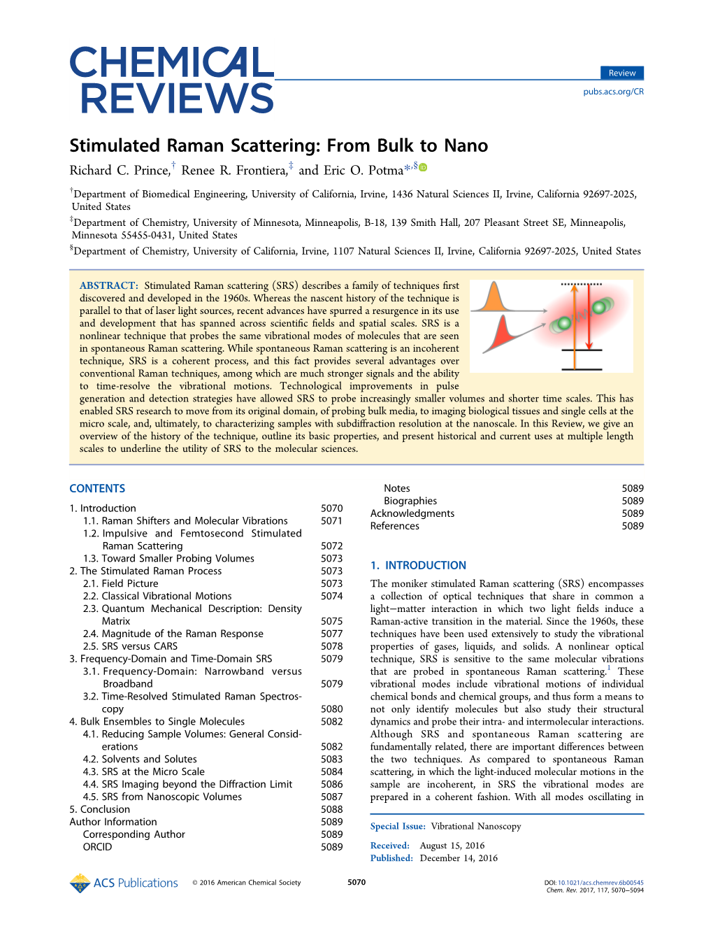 Stimulated Raman Scattering: from Bulk to Nano Richard C