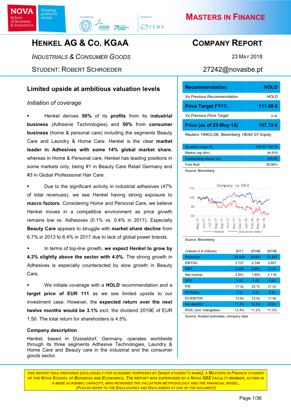 Henkel Ag & Co. Kgaa Company Report