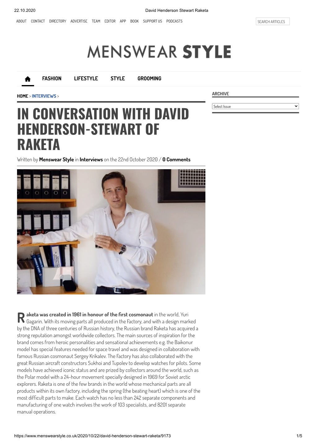 In Conversation with David Henderson-Stewart