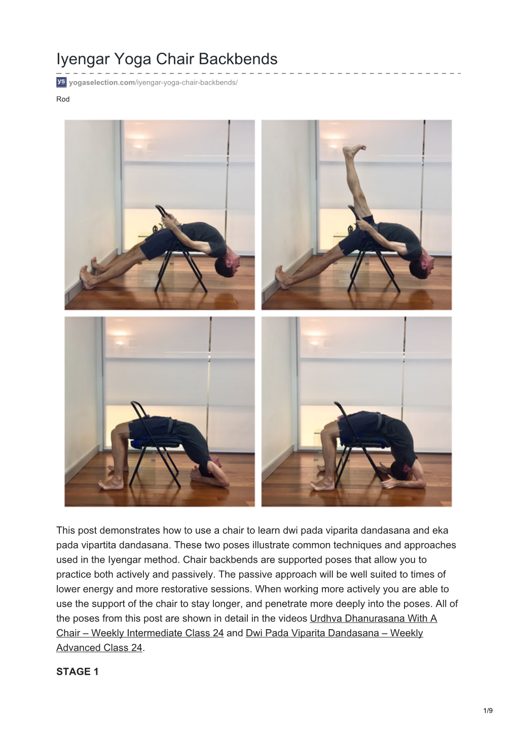 Iyengar Yoga Chair Backbends